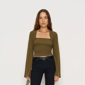 NWT Reformation Chloe Knit Shrug Set, XS